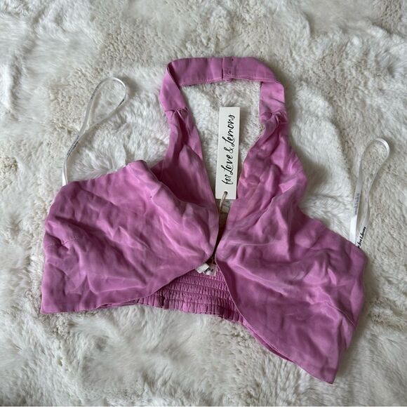 NWT for love and lemons halter top in purple size s - Picture 2 of 10